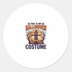 Grappig Halloween Kostuum Pompoen Heks Shirt Ontwe Ronde Sticker