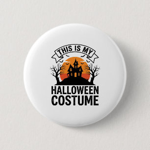 Grappig Halloween Kostuum Spokenhuis Vintage T-Shi Ronde Button 5,7 Cm