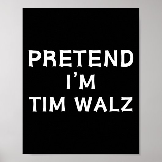 Grappig Halloween Lazy Kostuum Doe alsof ik Tim W  Poster (Voorkant)