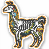 Grappig Halloween Llama Skelet Graphic - Sticker (Voorkant)
