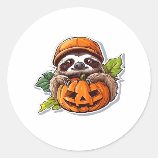 Grappig Halloween Luiaard Sticker Classic T-shirt (Voorkant)