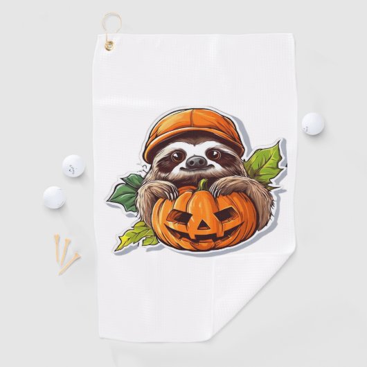Grappig Halloween Luiaard Sticker Classic T-shirt Golfhanddoek (Insitu)