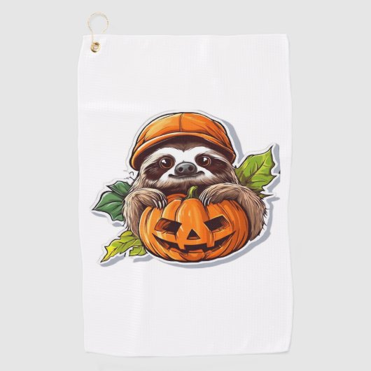 Grappig Halloween Luiaard Sticker Classic T-shirt Golfhanddoek (Voorkant)