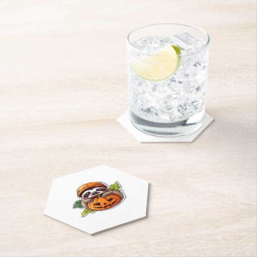 Grappig Halloween Luiaard Sticker Classic T-shirt Kartonnen Onderzetters (Insitu)