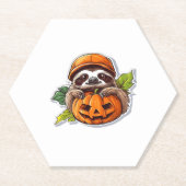 Grappig Halloween Luiaard Sticker Classic T-shirt Kartonnen Onderzetters (Voorkant)