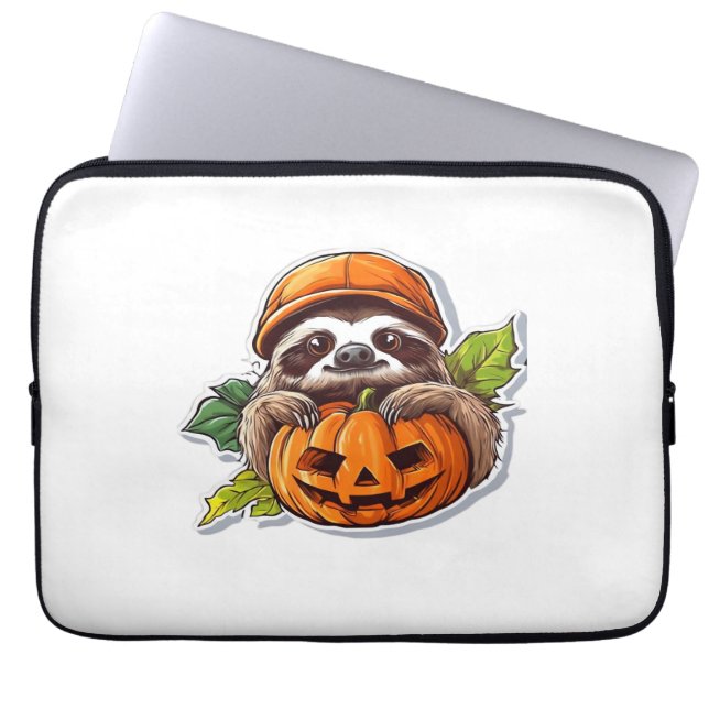 Grappig Halloween Luiaard Sticker Classic T-shirt Laptop Sleeve (Voorkant)