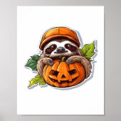 Grappig Halloween Luiaard Sticker Classic T-shirt Poster (Voorkant)