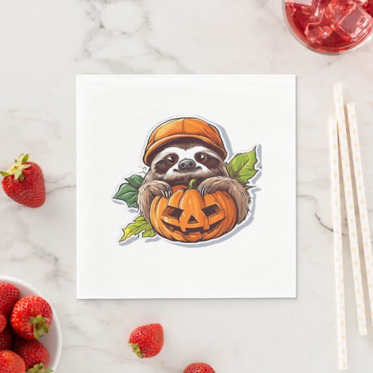 Grappig Halloween Luiaard Sticker Classic T-shirt Servet (Insitu)
