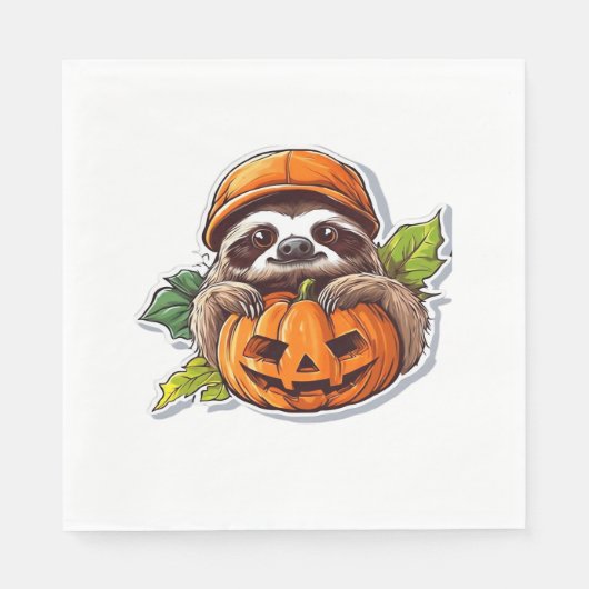 Grappig Halloween Luiaard Sticker Classic T-shirt Servet (Voorkant)