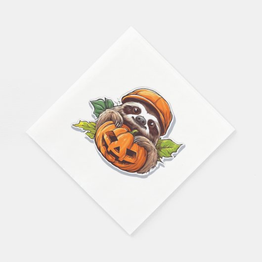 Grappig Halloween Luiaard Sticker Classic T-shirt Servet (Hoek)