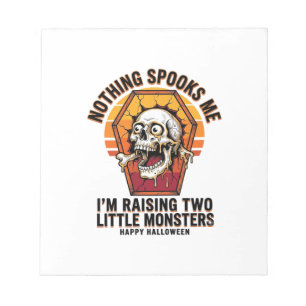 Grappig Halloween Moeder Shirt voor Ouders van Twe Notitieblok