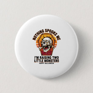 Grappig Halloween Moeder Shirt voor Ouders van Twe Ronde Button 5,7 Cm