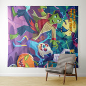 Grappig Halloween Monster Party Hanging Tapestry Wandkleed (In Situ (horizontaal))