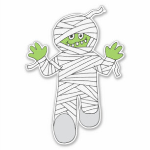 Grappig Halloween Mummy Boy Party Favor Sticker