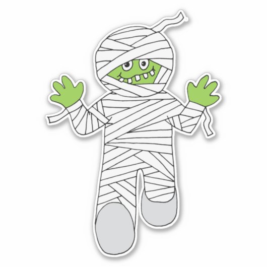 Grappig Halloween Mummy Boy Party Favor Sticker (Voorkant)