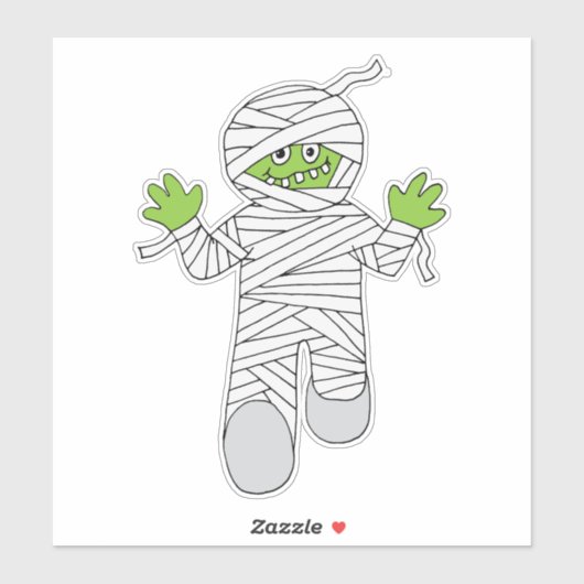 Grappig Halloween Mummy Boy Party Favor Sticker (Vel)