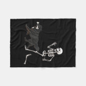 Grappig Halloween Newfoundland en Skeleton Fleece Deken (Voorkant (Horizontaal))