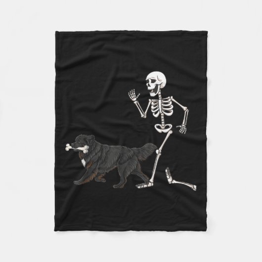 Grappig Halloween Newfoundland en Skeleton Fleece Deken (Voorkant)