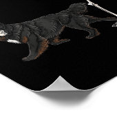 Grappig Halloween Newfoundland en Skeleton Poster (Hoek)