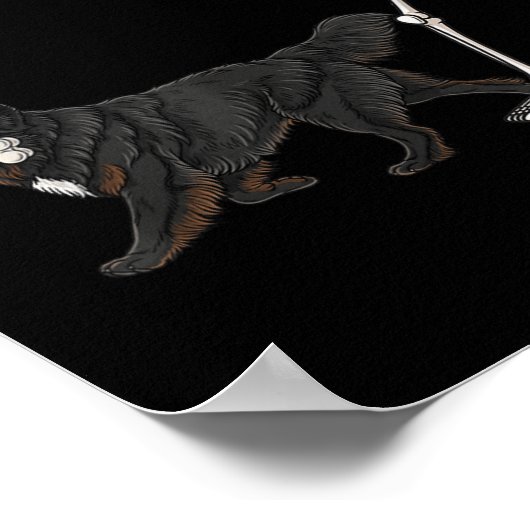 Grappig Halloween Newfoundland en Skeleton Poster (Hoek)