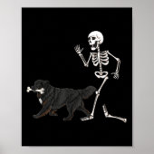 Grappig Halloween Newfoundland en Skeleton Poster (Voorkant)