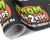 Grappig Halloween Niets schrikt me mam van 2 Kinde Cadeaupapier (Rol Hoek)