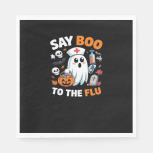 Grappig Halloween Nurse Ghost T-Shirt - "Zeg Boo t Servet