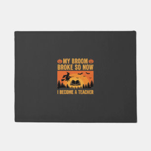 Grappig Halloween Onderwijzer Bezem Gebroken Ontwe Deurmat