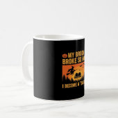Grappig Halloween Onderwijzer Bezem Gebroken Ontwe Koffiemok (Voorkant links)