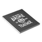 Grappig Halloween Onderwijzer Bezem Gebroken Ontwe Notitieblok (Schuin)