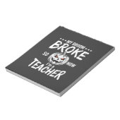 Grappig Halloween Onderwijzer Bezem Gebroken Ontwe Notitieblok (Linkerzijde)