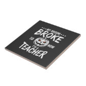 Grappig Halloween Onderwijzer Bezem Gebroken Ontwe Tegeltje (Zijkant)