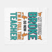 Grappig Halloween Onderwijzer Bezem Gebroken Vinta Fleece Deken (Voorkant (Horizontaal))