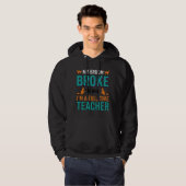 Grappig Halloween Onderwijzer Bezem Gebroken Vinta Hoodie (Voorkant volledig)