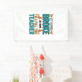 Grappig Halloween Onderwijzer Bezem Gebroken Vinta Spandoek (Insitu)