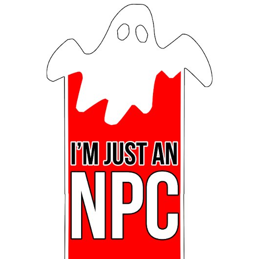 Grappig Halloween ontwerp, ik ben gewoon een NPC T-shirt