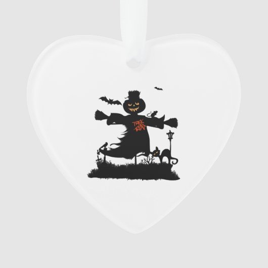 Grappig halloween ontwerp met vogelverschrikker ornament (voorkant)