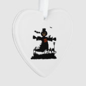 Grappig halloween ontwerp met vogelverschrikker ornament (voorkant)