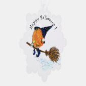 Grappig Halloween Ornament Kaart Witch Pompoen Vli (Rechts)