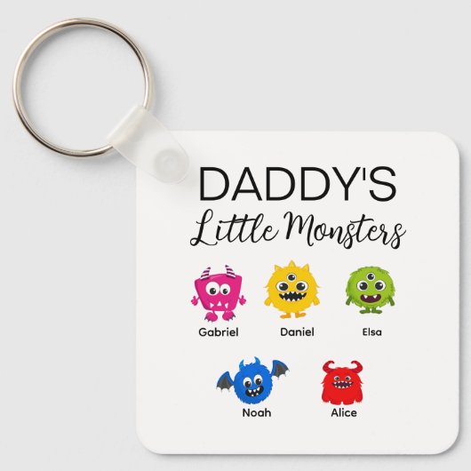 Grappig Halloween papa's kleine monster Sleutelhanger (Voorkant)