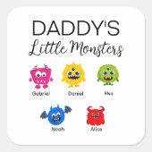 Grappig Halloween papa's kleine monster Vierkante Sticker (Voorkant)