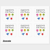 Grappig Halloween papa's kleine monster Vierkante Sticker (Vel)
