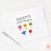 Grappig Halloween papa's kleine monster Vierkante Sticker (Envelop)