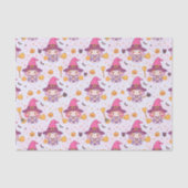 Grappig Halloween patroon met pompoenen en heks Tissuepapier (Voorkant)