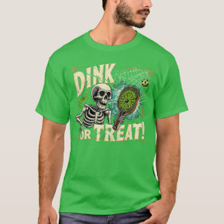 Grappig Halloween Pickleball Skelet Ontwerp cadeau T-shirt