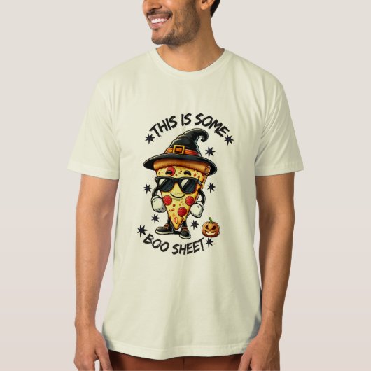 Grappig Halloween Pizza T-shirt met een Speelse Ph (Voorkant)