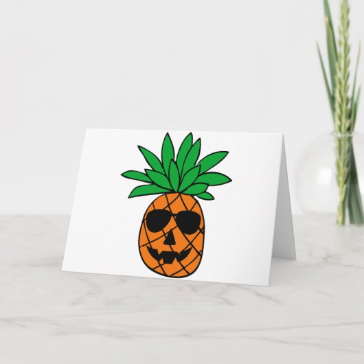Grappig Halloween pompoen ananas karakter Kaart (Voorkant)