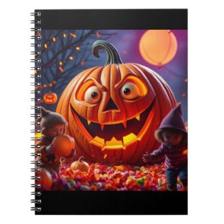 Grappig Halloween pompoen Notitieboek - Uniek cade