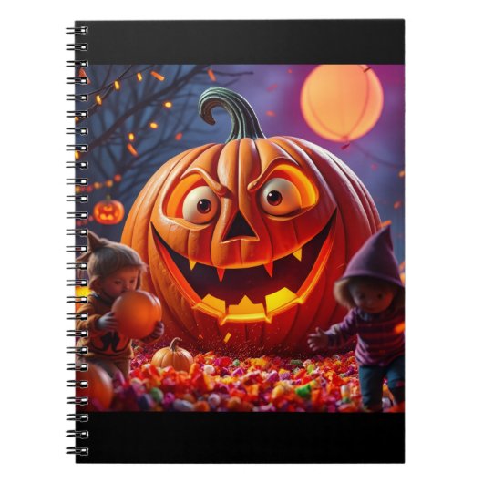 Grappig Halloween pompoen Notitieboek - Uniek cade (Voorkant)