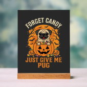 Grappig Halloween Pug Snoep Design_1 Acryl Bord (Neutraal)